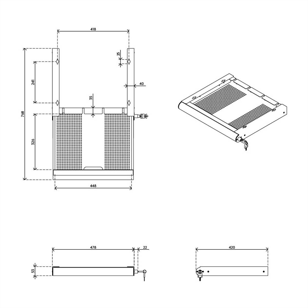 DATAFLEX Addit tiroir sécurisé pour laptop, 623, pour ordinateur portable, noir-1