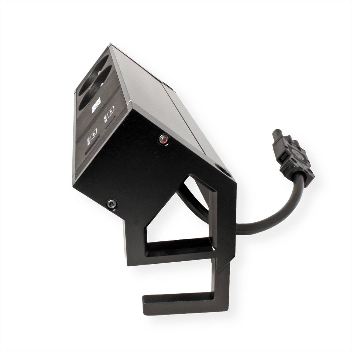 BACHMANN DESK 2 Bloc multiprise 2x UTE, 1x USB A&C 22W, noir, 0,2 m-4