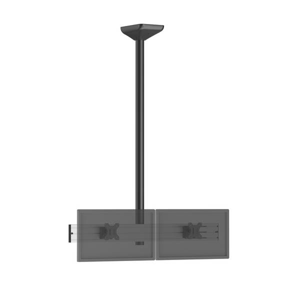 Support TV plafond menu board 2 écrans 32'' - Hauteur 150 cm