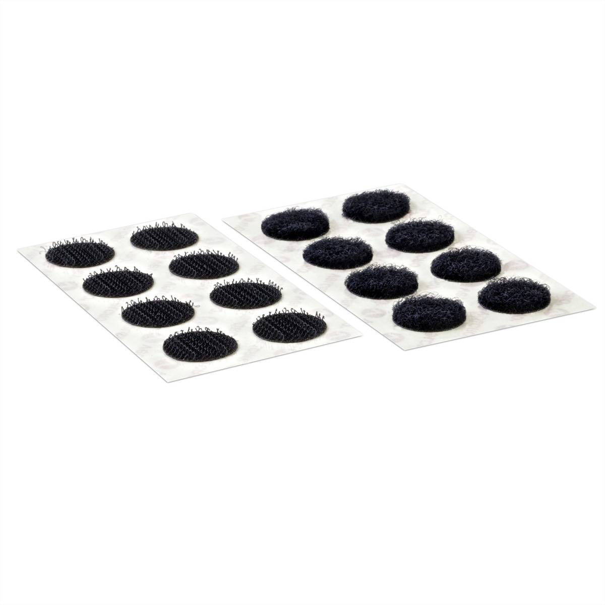 VELCRO® Boutons ronds 16mm x 16 noirs, crochets & velours autocollants-0