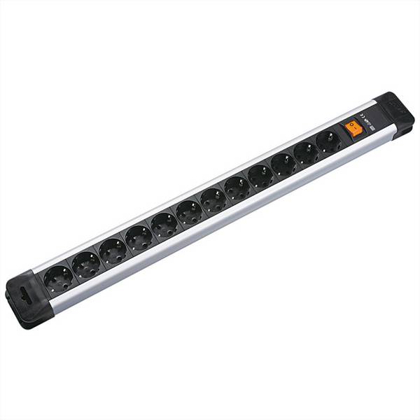BACHMANN CONNECTUS Steckdosenleiste 12x Schutzkontakt, Kunststoff, mit Schalter, 2,0m