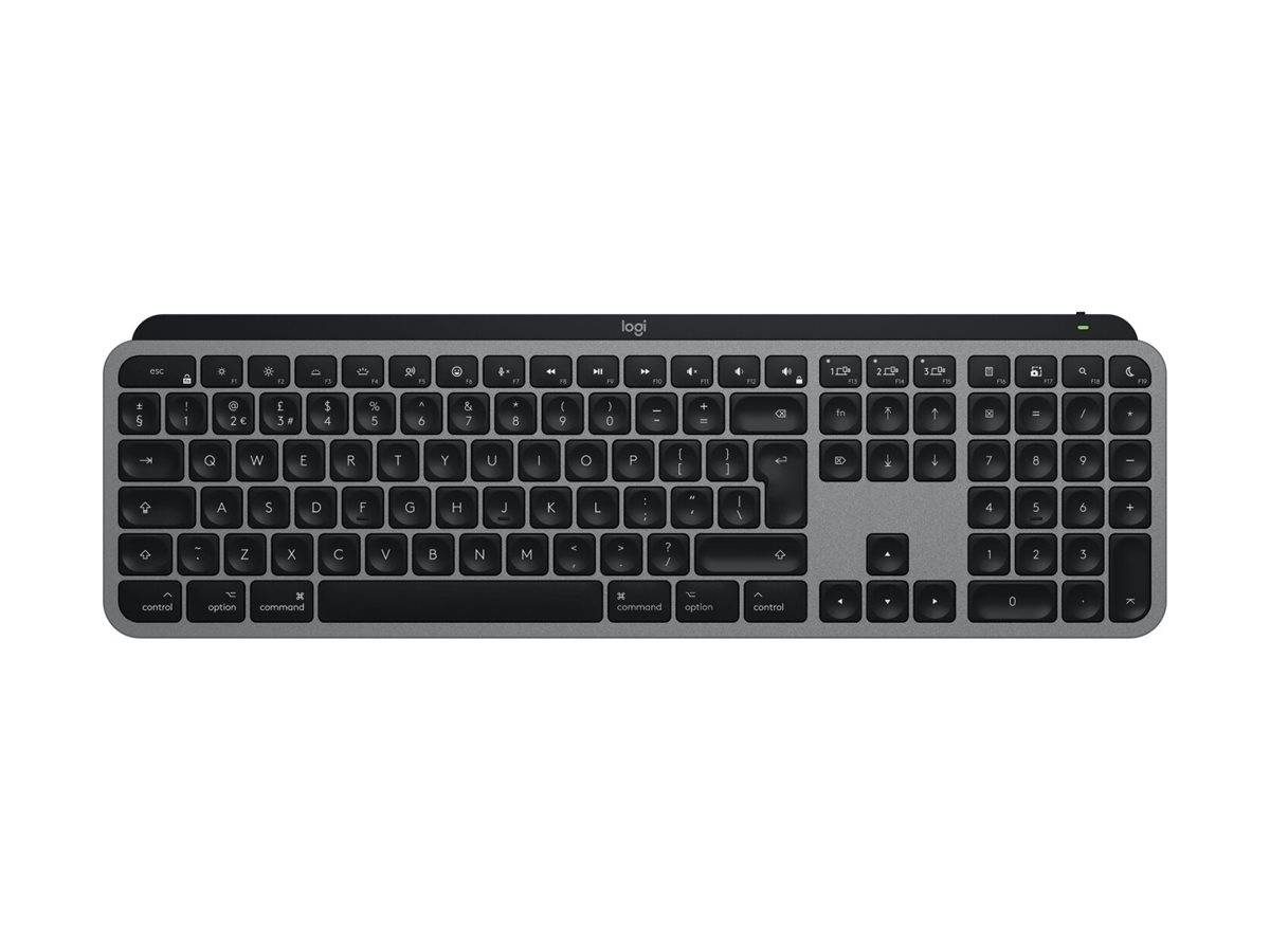 Logitech Master MX Keys S for Mac, Sans fil, RF sans fil + Bluetooth, Commutateur de touche « ciseaux », AZERTY, LED, Al-0