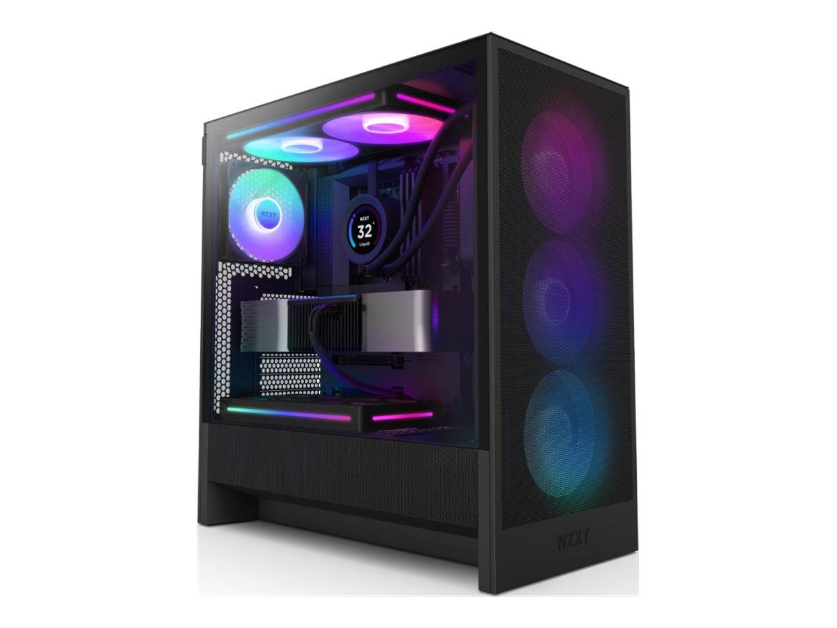 NZXT H5 Flow RGB, Midi Tower, PC, Noir, ATX, EATX, micro ATX, Mini-ITX, SGCC, Verre trempé, Gaming-0