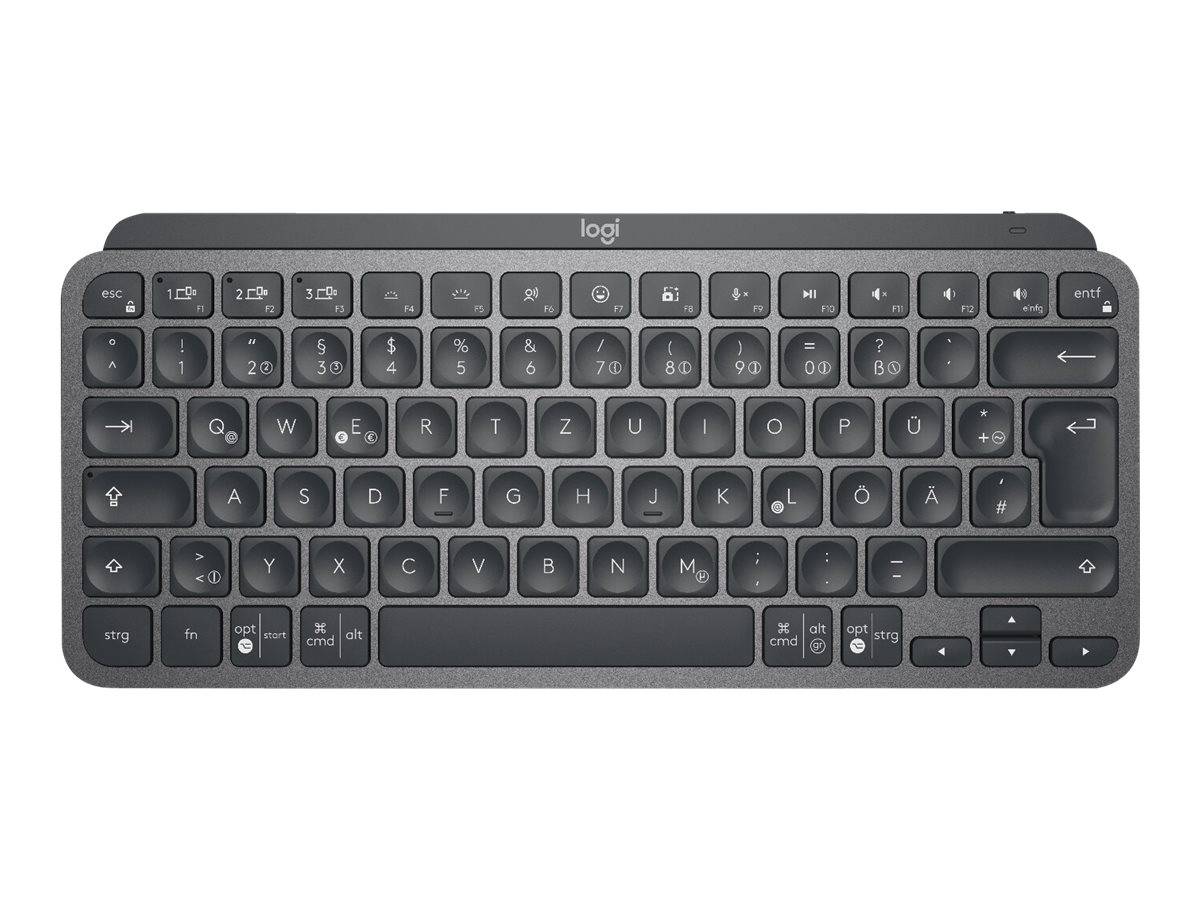 Logitech Master MX Keys Mini, Mini, Sans fil, RF sans fil + Bluetooth, AZERTY, LED, Graphite-0