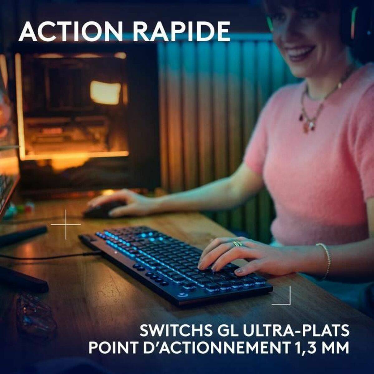 Logitech G G915 X, Avec fil, USB, Clavier mécanique, AZERTY, LED RGB, Noir-2