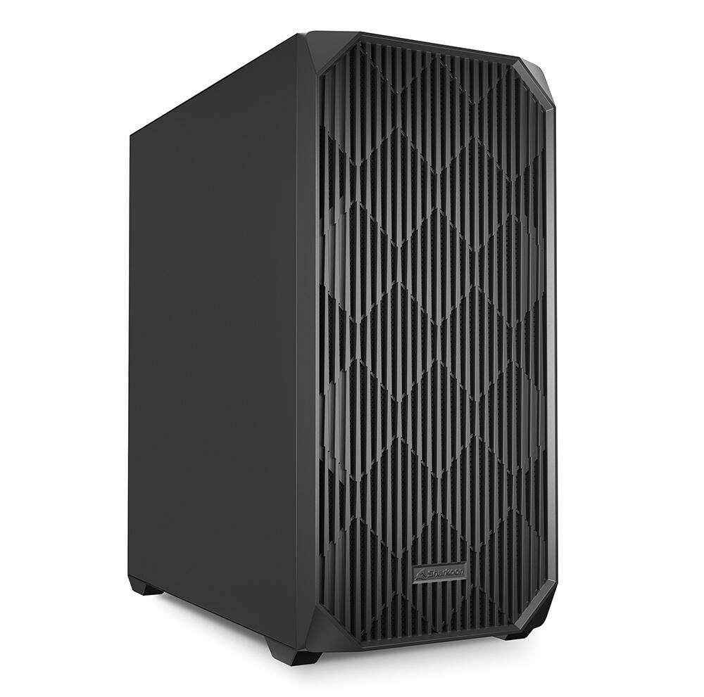 Sharkoon AK3, Midi Tower, PC, Noir, ATX, micro ATX, Mini-ITX, Métal, 17 cm-0