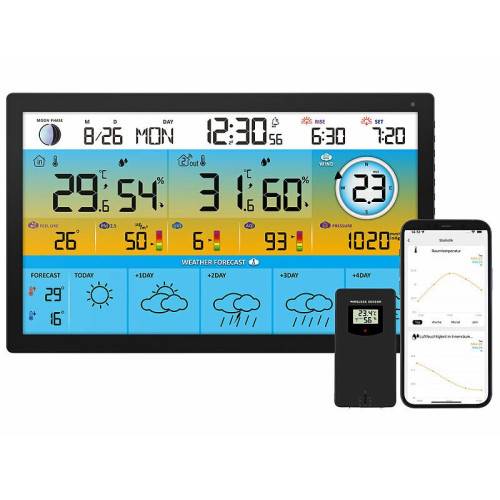 Station météo écran couleur XXL connectée-1