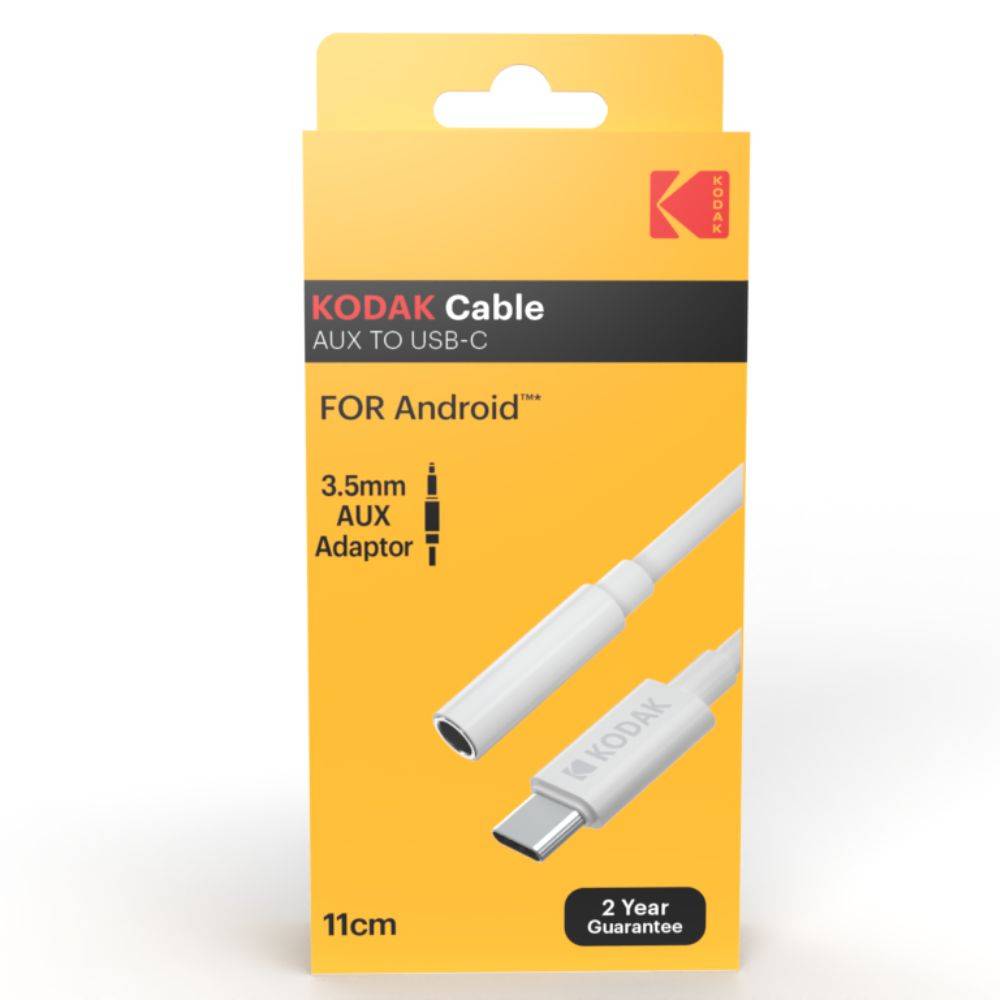 KODAK Câble AUX vers USB-C - Connectivité Audio Haute Qualité, Compatible avec Appareils USB-C, Longueur 1 m, Son Clair-1