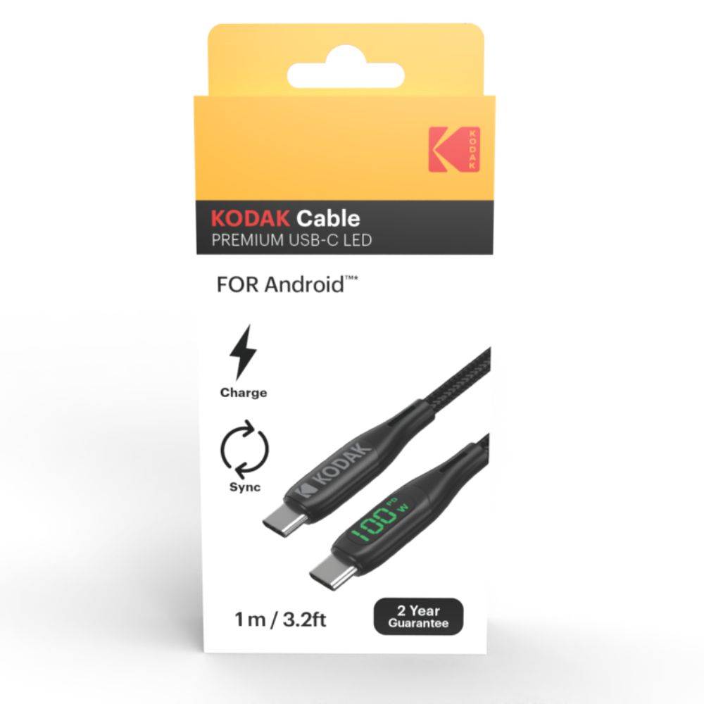 KODAK Câble USB-C LED Ultra Premium - Câble de Charge et de Transfert de Données Haute Vitesse, Indicateur LED, Compati-1