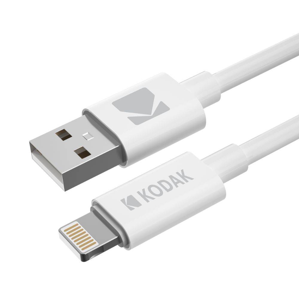 KODAK Câble USB-A Premium vers Cable Chargeur iPhone/iPad Lightning 1m - Compatible Charge rapide et Transfert de Donn-0