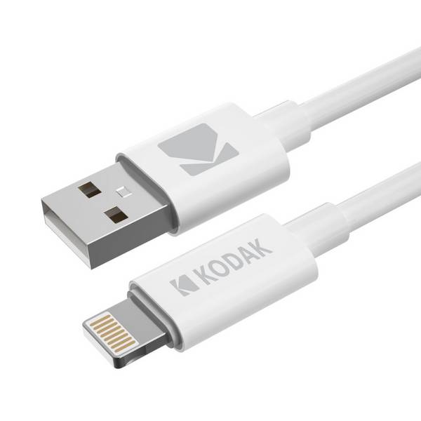 KODAK Câble USB-A Premium vers Cable Chargeur iPhone/iPad Lightning 1m - Compatible Charge rapide et Transfert de Donn