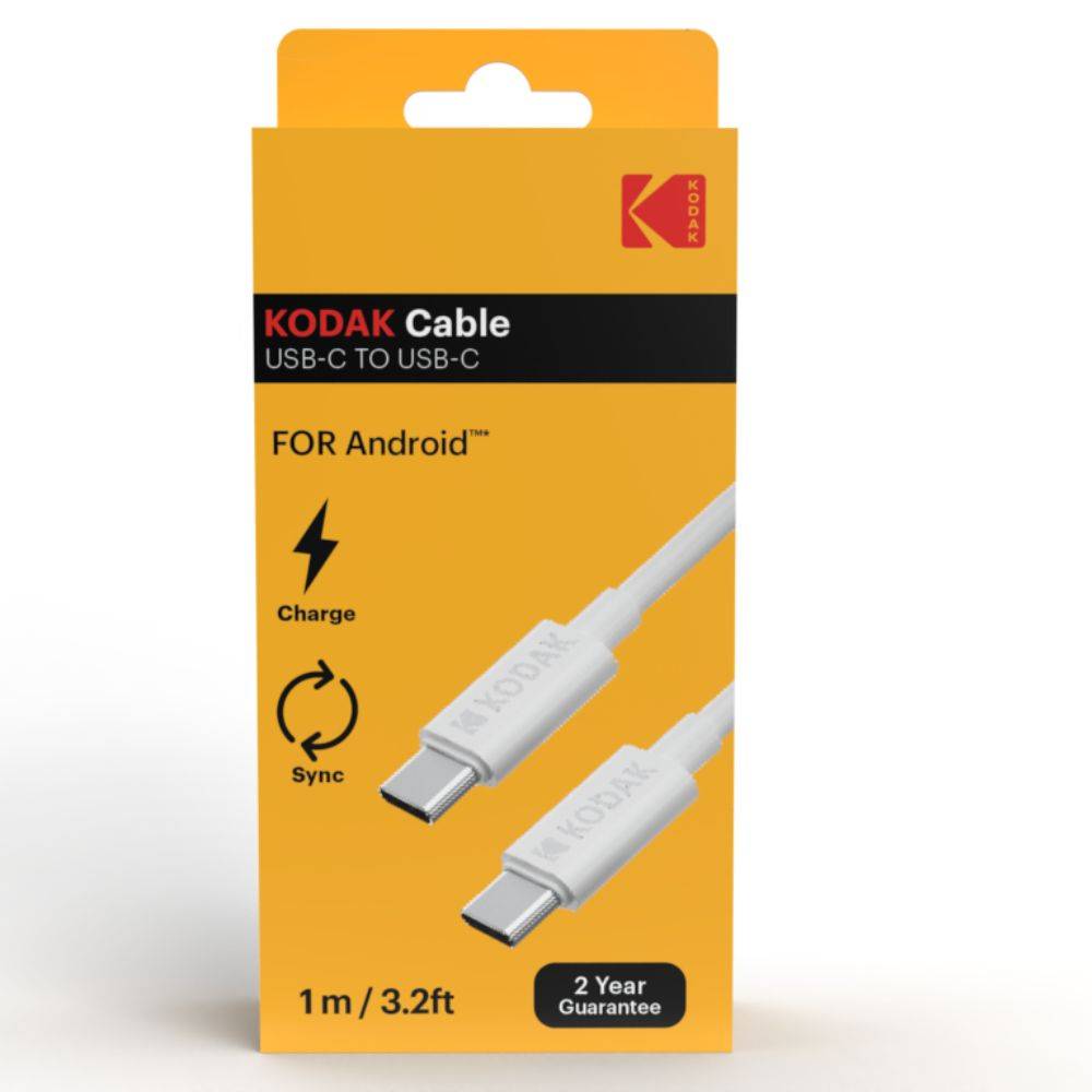 KODAK Câble USB-C vers USB-C - Charge et Transfert Haute Vitesse, Compatible avec Appareils USB-C, 1 m, Design Résistan-1