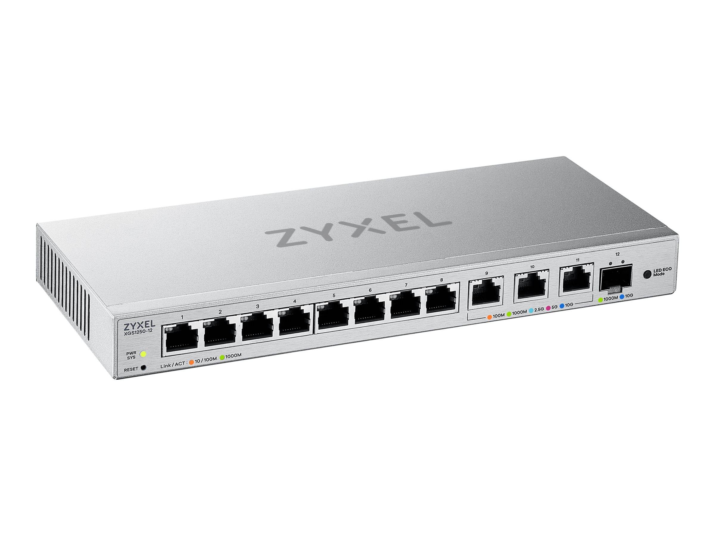 Zyxel XGS1250-12, Géré, L2, 10G Ethernet (100/1000/10000), Full duplex, Montage mural-1