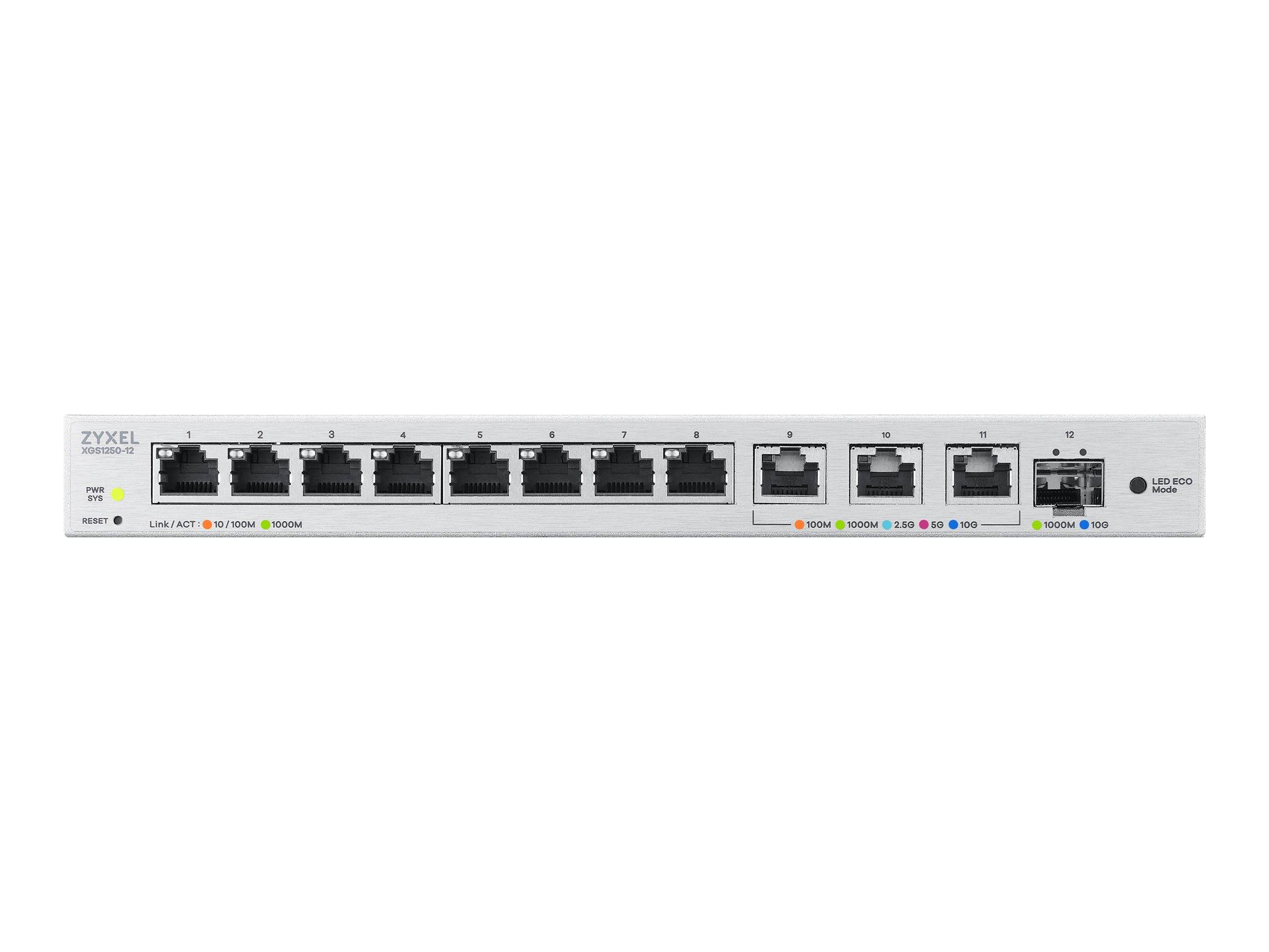 Zyxel XGS1250-12, Géré, L2, 10G Ethernet (100/1000/10000), Full duplex, Montage mural-3