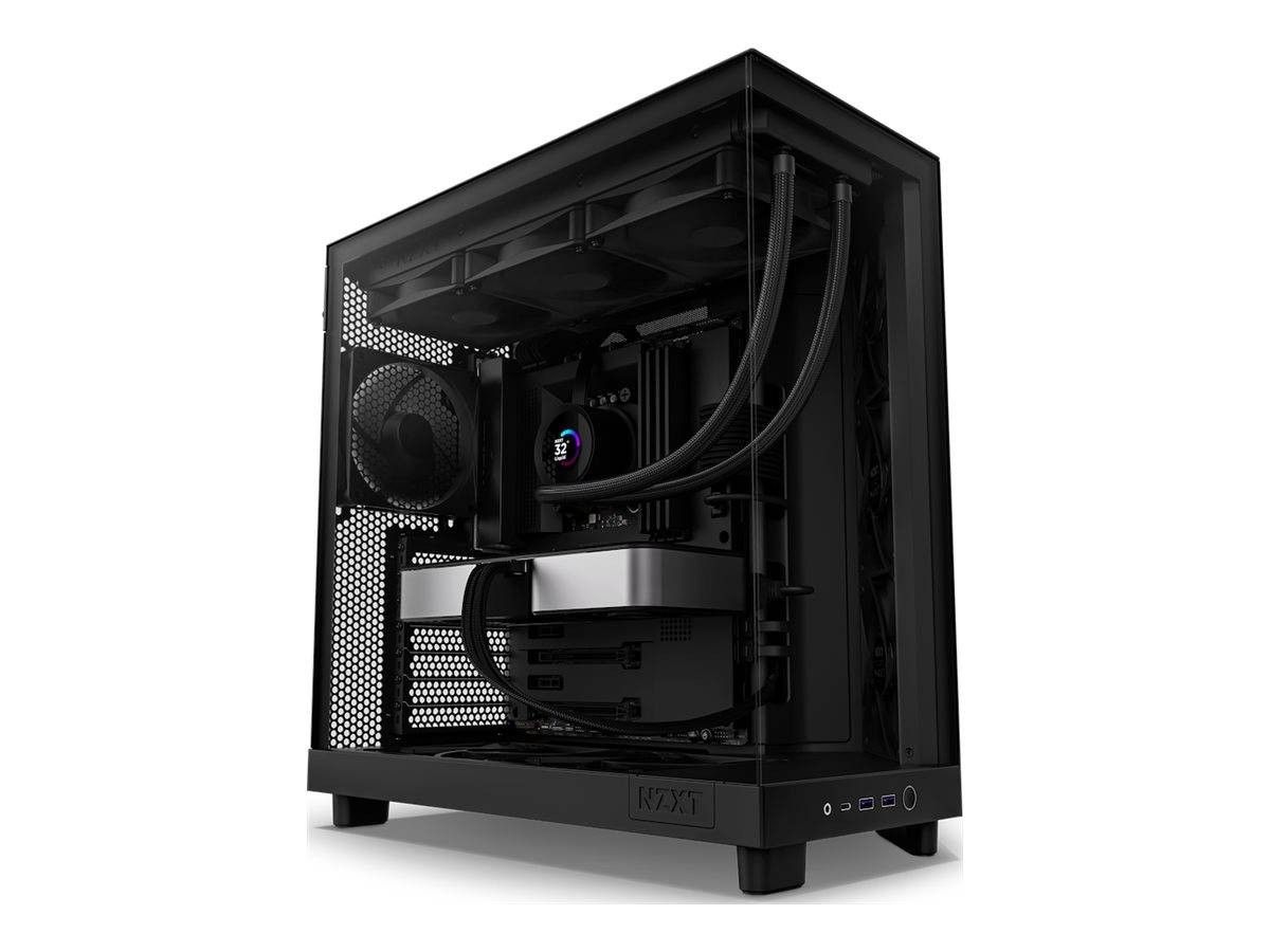 NZXT H6 Flow, Midi Tower, PC, Noir, ATX, micro ATX, Mini-ITX, Acier, Verre trempé, 16,3 cm-3