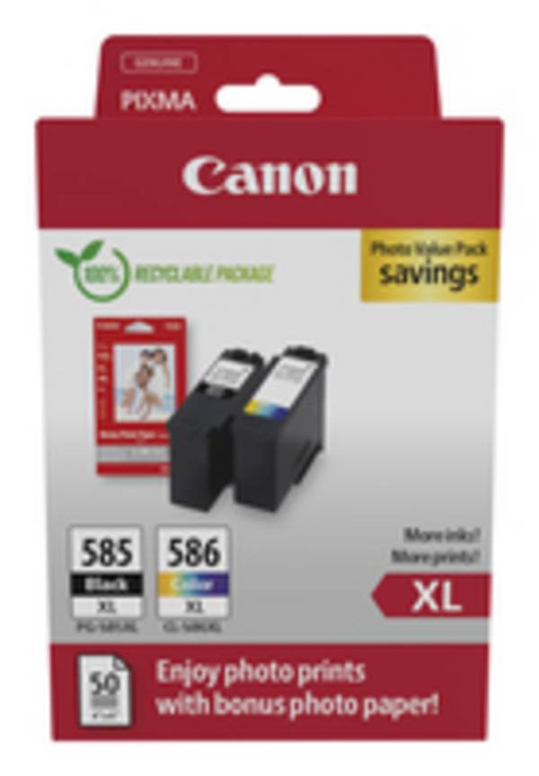 Canon Encre PG-585 XL/CL-586 XL d'origine noir, couleur 6204C005