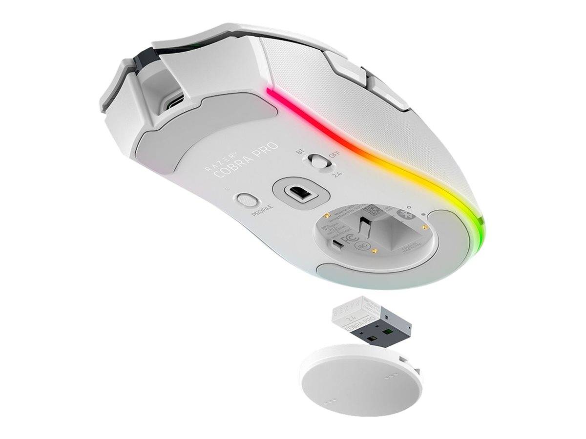 Razer Cobra Pro, Droitier, Optique, RF Wireless + Bluetooth + USB Type-C, 30000 DPI, Blanc-4