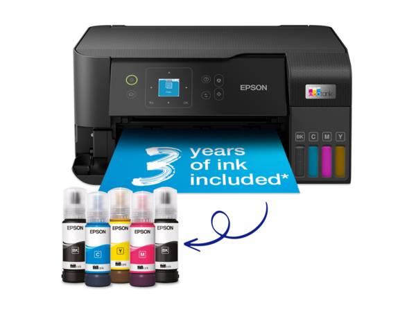 Epson EcoTank ET-2840, Jet d'encre, Impression couleur, 4800 x 1200 DPI, A4, Impression directe, Noir