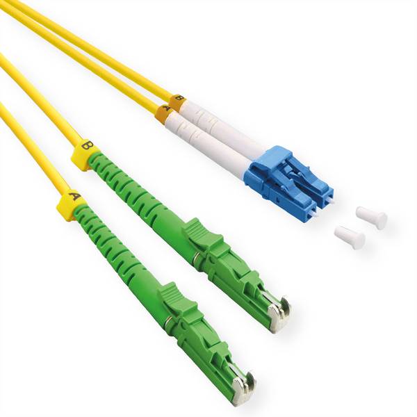 ROLINE Câble FO duplex 9/125µm, OS2, LSH APC / LC UPC, LSOH, jaune, 1 m