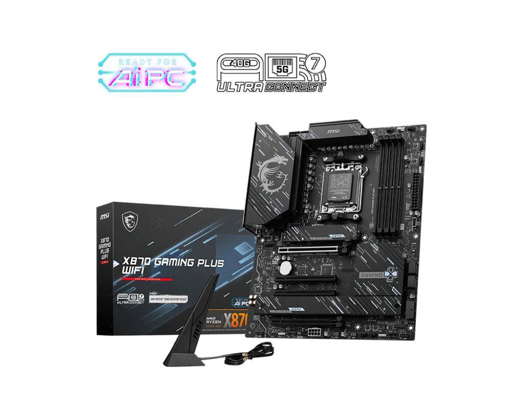 MSI X870 GAMING PLUS WIFI, AMD, Emplacement AM5, AMD Ryzen 7000 Series, AMD Ryzen 8000 Series, AMD Ryzen 9000 Series, DD-0