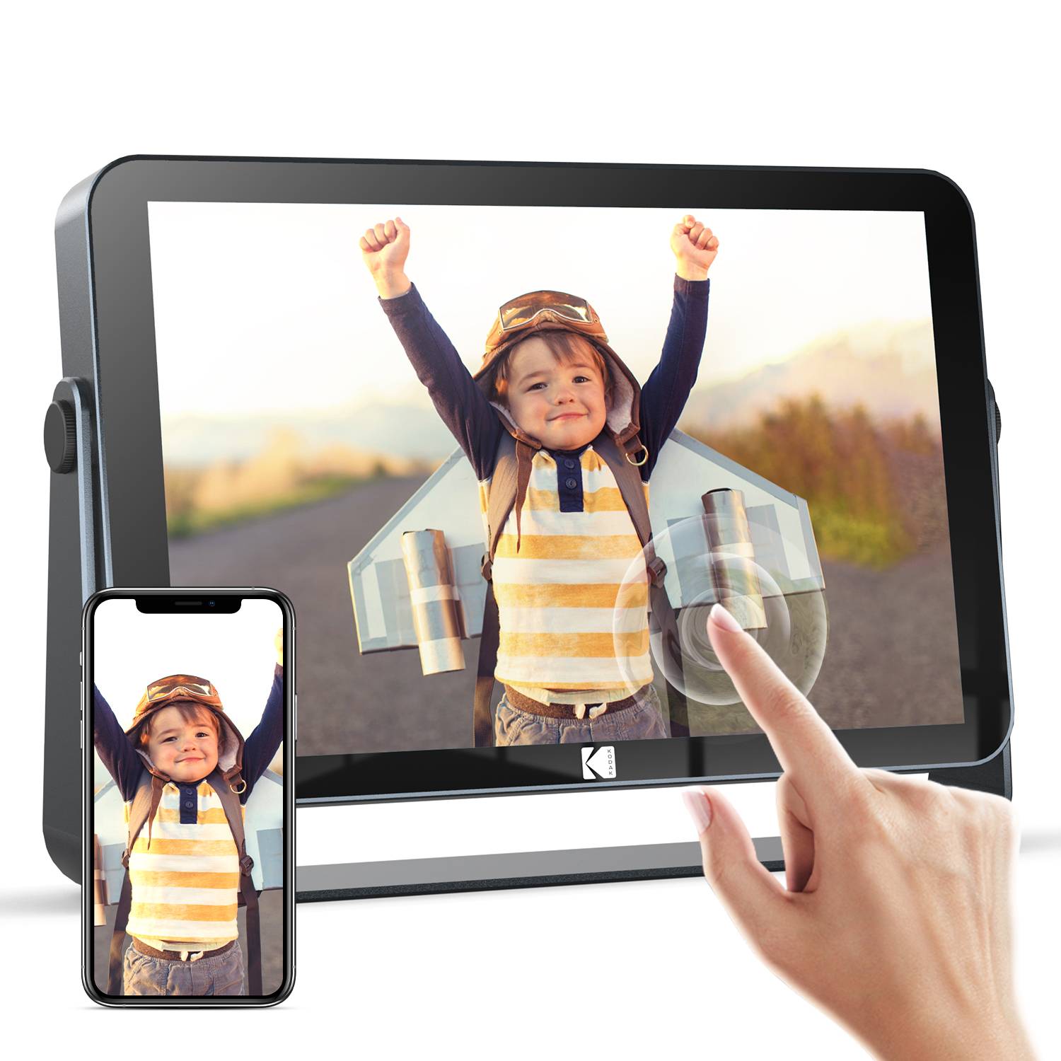 KODAK Cadre Photo Numérique 10'' Wi-Fi 6, Écran Tactile Full HD 1200x1920, 32 Go, Batterie 3800 mAh, Diaporama & Musiqu-2