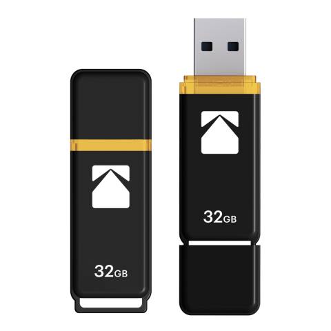 KODAK Clé USB 32Go K100 - USB 3.1, Transfert Ultra-Rapide, Compatibilité Universelle, Design Compact et Durable - Noir-1