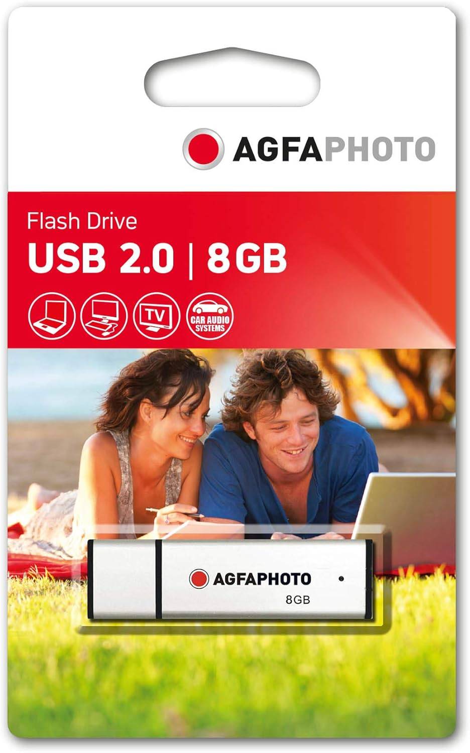 AGFAPHOTO Clé USB 2.0 8 Go - Vitesse de Lecture 15MB/s, Vitesse d'Écriture 5MB/s, Mémoire Flash, Connectivité USB, Modè-0