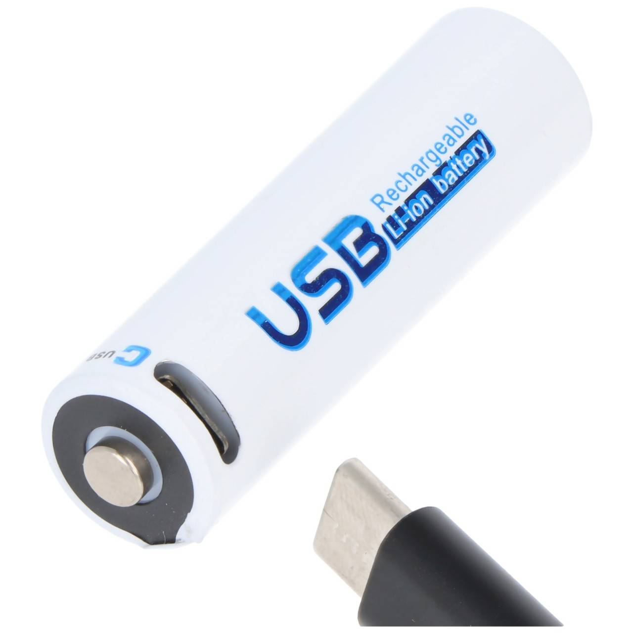 Pile ronde 14500, AA, Li-ion, 1,5 V, 1 700 mAh, 2,55 Wh, avec port de chargement USB-C-1