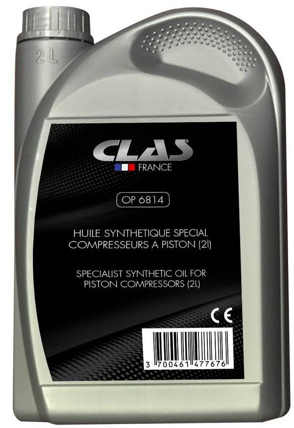 Bidon 2L d'huile synthétique spéciale compresseurs à piston - OP 6814 - CLAS Equipements