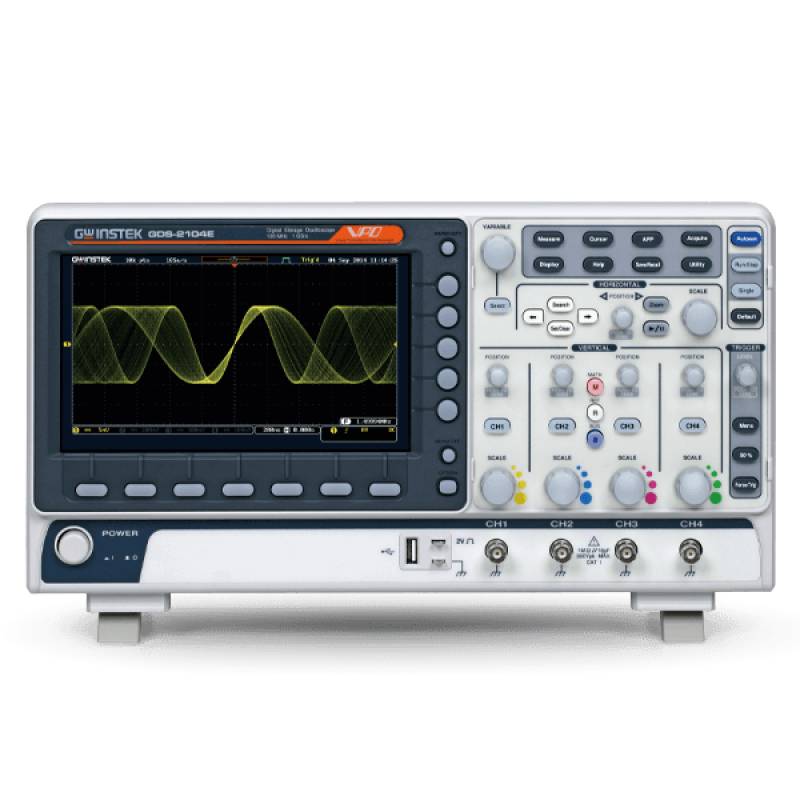 Oscilloscope numérique GW Instek GDS-2074E étalonné (ISO) 70 MHz 4 canaux 1 Géch/s 8 bits