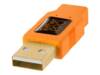 Tether Tools Câble USB USB 2.0 USB-Mini-B mâle, USB-A mâle 4.60 m orange actif avec amplification du signal CU5451