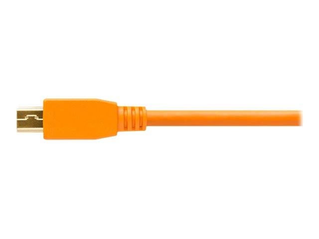 Tether Tools Câble USB USB 2.0 USB-Mini-B mâle, USB-A mâle 4.60 m orange actif avec amplification du signal CU5451-2