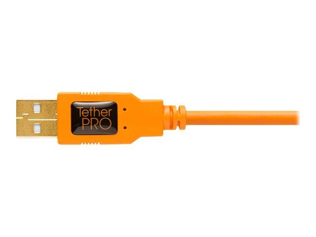 Tether Tools Câble USB USB 2.0 USB-Mini-B mâle, USB-A mâle 4.60 m orange actif avec amplification du signal CU5451-4