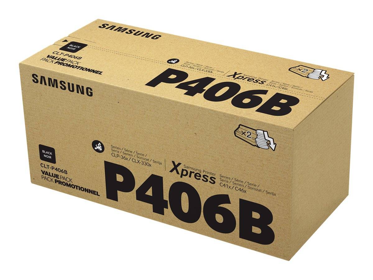 Samsung CLT P406B, pack 2 toners noirs pour imprimante laser-0
