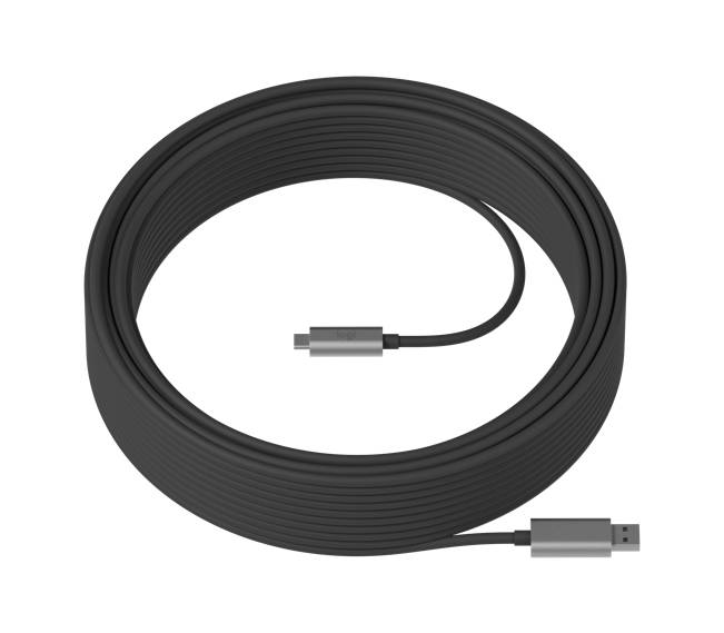 LOGITECH Strong USB cable USB Type A M to 24 pin USB-C M USB 3.2 Gen 2 25 m plenum Active Optical Cable AOC for Room Sol-1