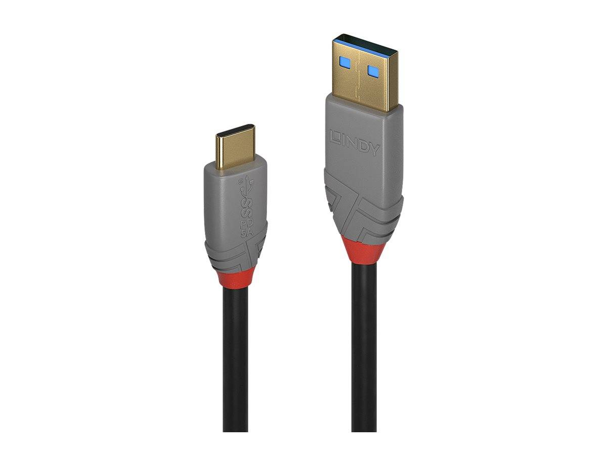 LINDY 3m USB 3.2 Type A to C Cable 5A PD Anthra Line-1