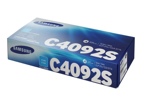 Samsung Cartouche de toner cyan CLT-C4092S, 1000 pages, Cyan, 1 pièce(s)
