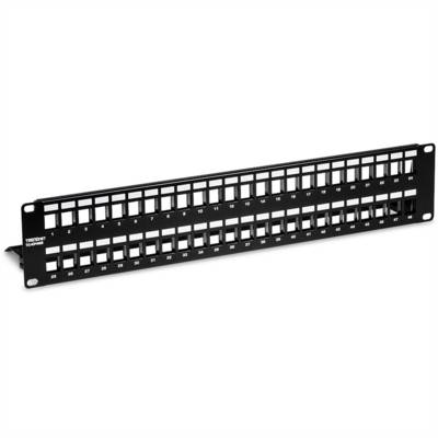 TRENDnet TC-KP48S Tableau de connexion blindé HD 2U Keystone vierge à 48 ports-0