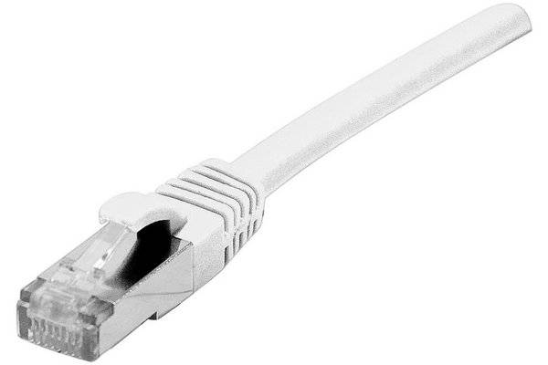 Cordon RJ45 catégorie 6A S/FTP LSOH snagless blanc - 0,15 m