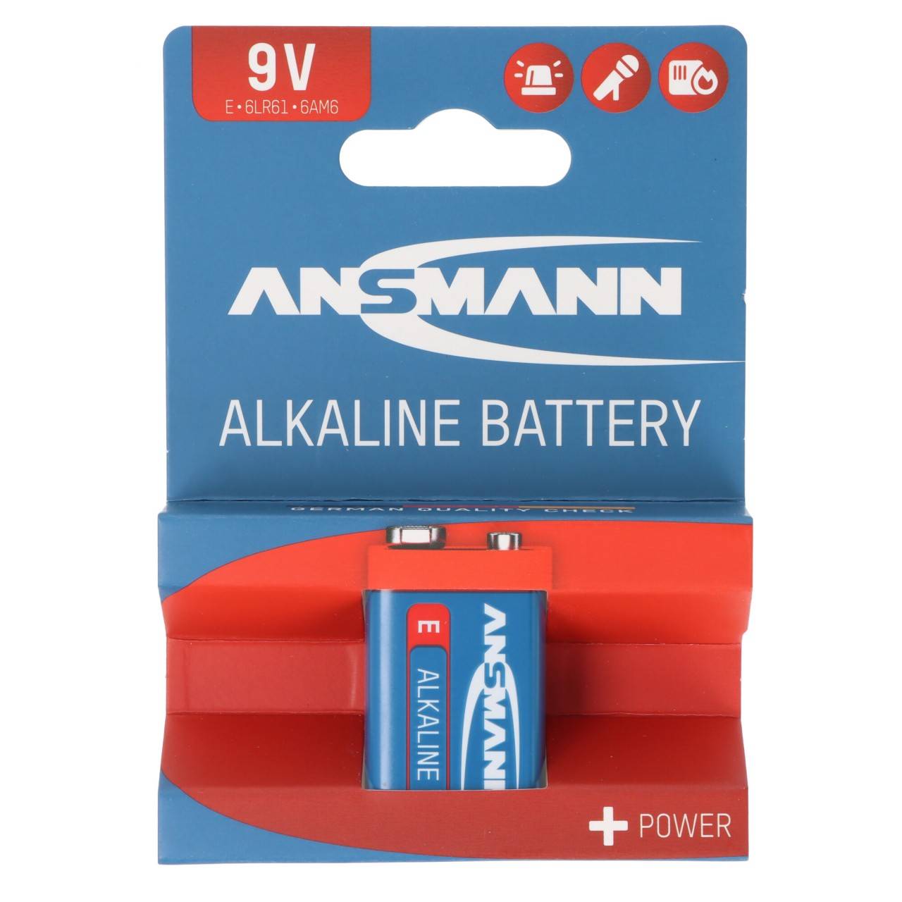 Pile alcaline 9 V Ansmann, bloc E, 6LR61, 1 blister papier-0