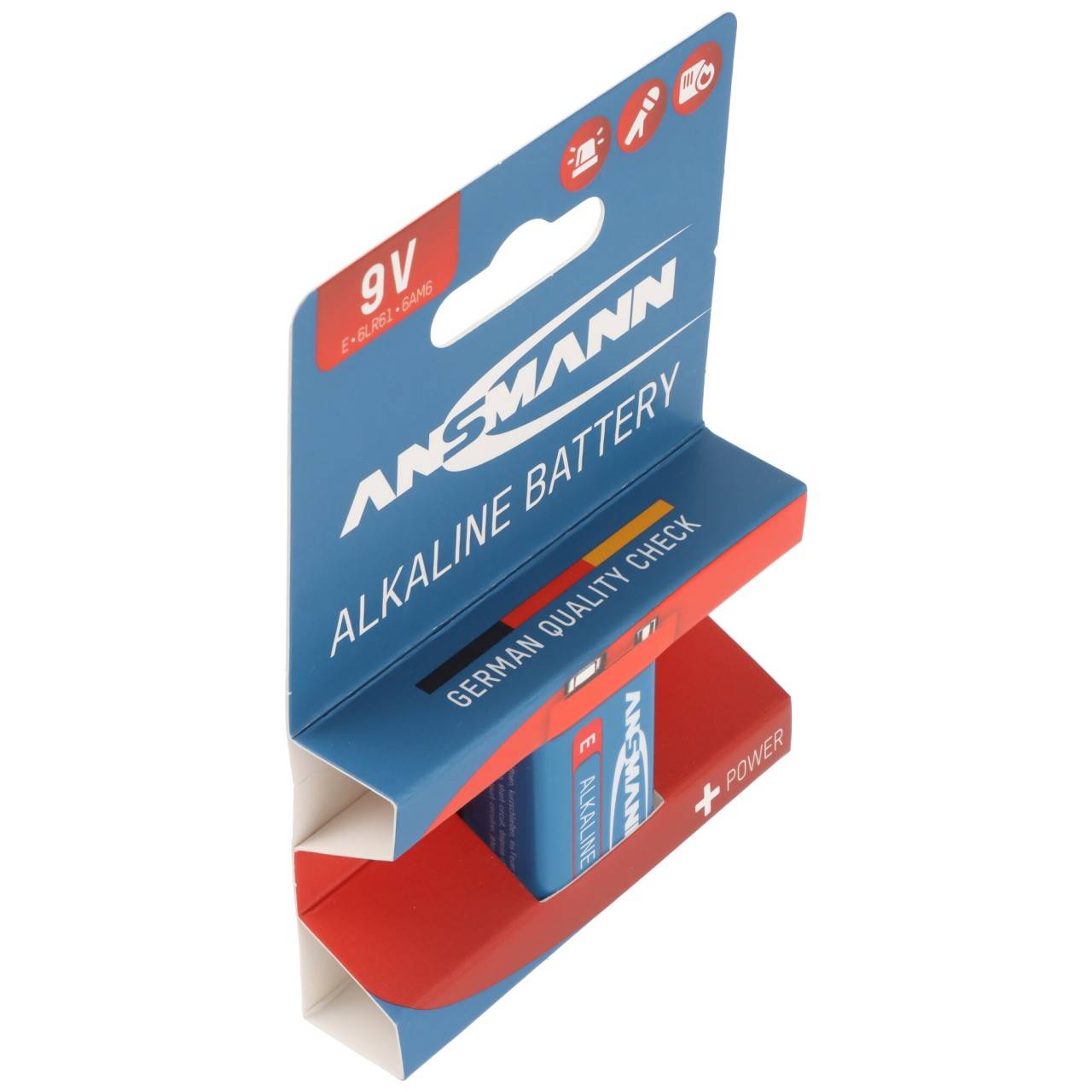 Pile alcaline 9 V Ansmann, bloc E, 6LR61, 1 blister papier-2