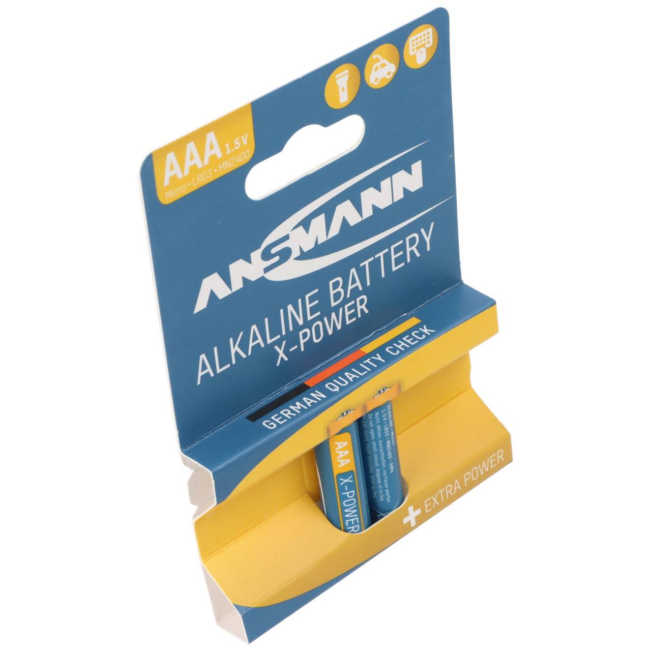 Piles alcalines Ansmann X-Power Micro AAA, LR3, pack de 2, blister papier-2