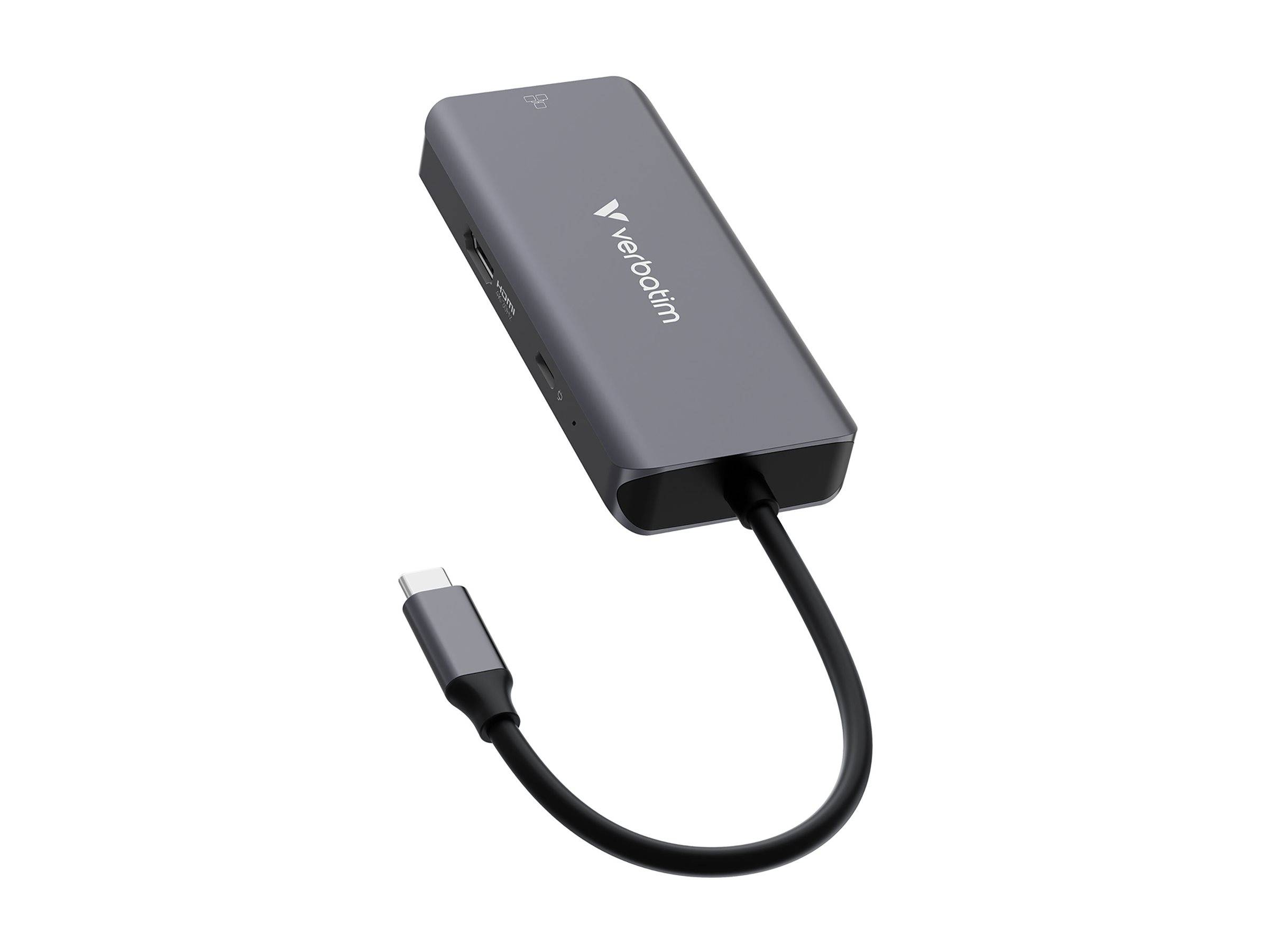 Hub Verbatim, USB-C Essentials, 6 ports avec connecteur RJ45, HDMI, 3 ports USB-A, 1 port USB-C PD, emballage blister.-3