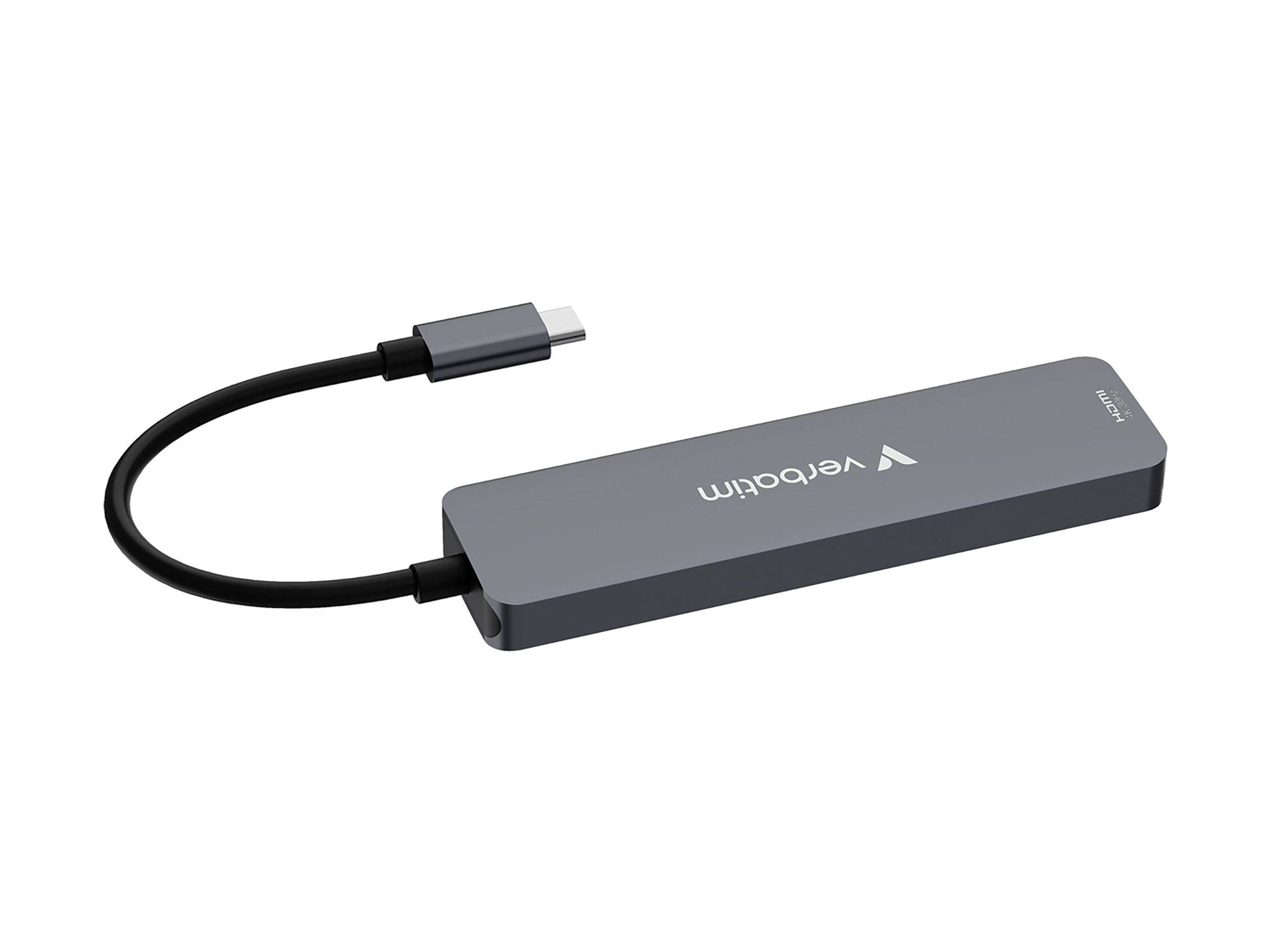 Hub Verbatim, USB-C Essentials, 6 ports avec lecteur de cartes HDMI, 2 ports USB-A, 1 port USB-C PD, emballage blister.-3