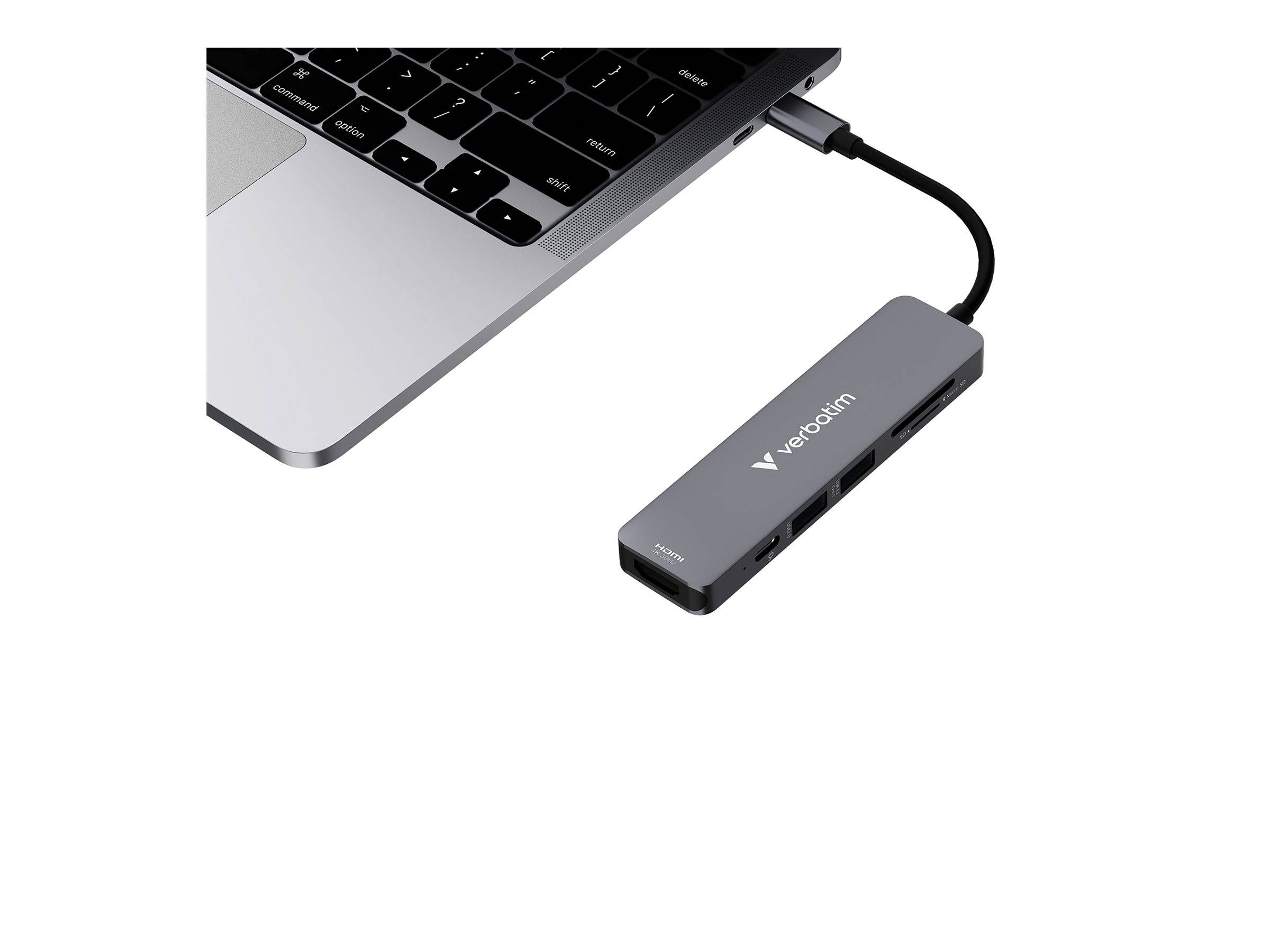 Hub Verbatim, USB-C Essentials, 6 ports avec lecteur de cartes HDMI, 2 ports USB-A, 1 port USB-C PD, emballage blister.-4
