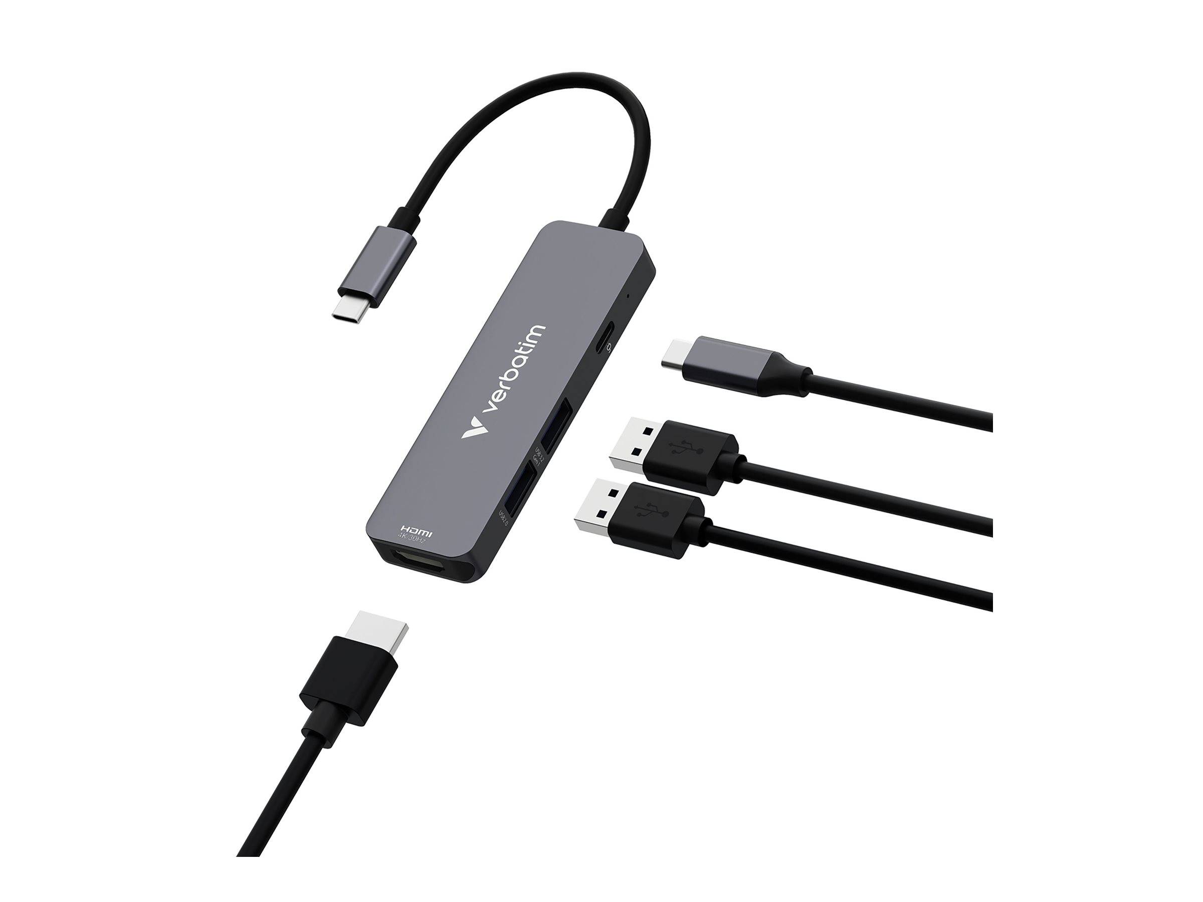 Hub Verbatim, USB-C Essentials, 4 ports HDMI, 2 ports USB-A, 1 port USB-C PD, emballage blister.-2
