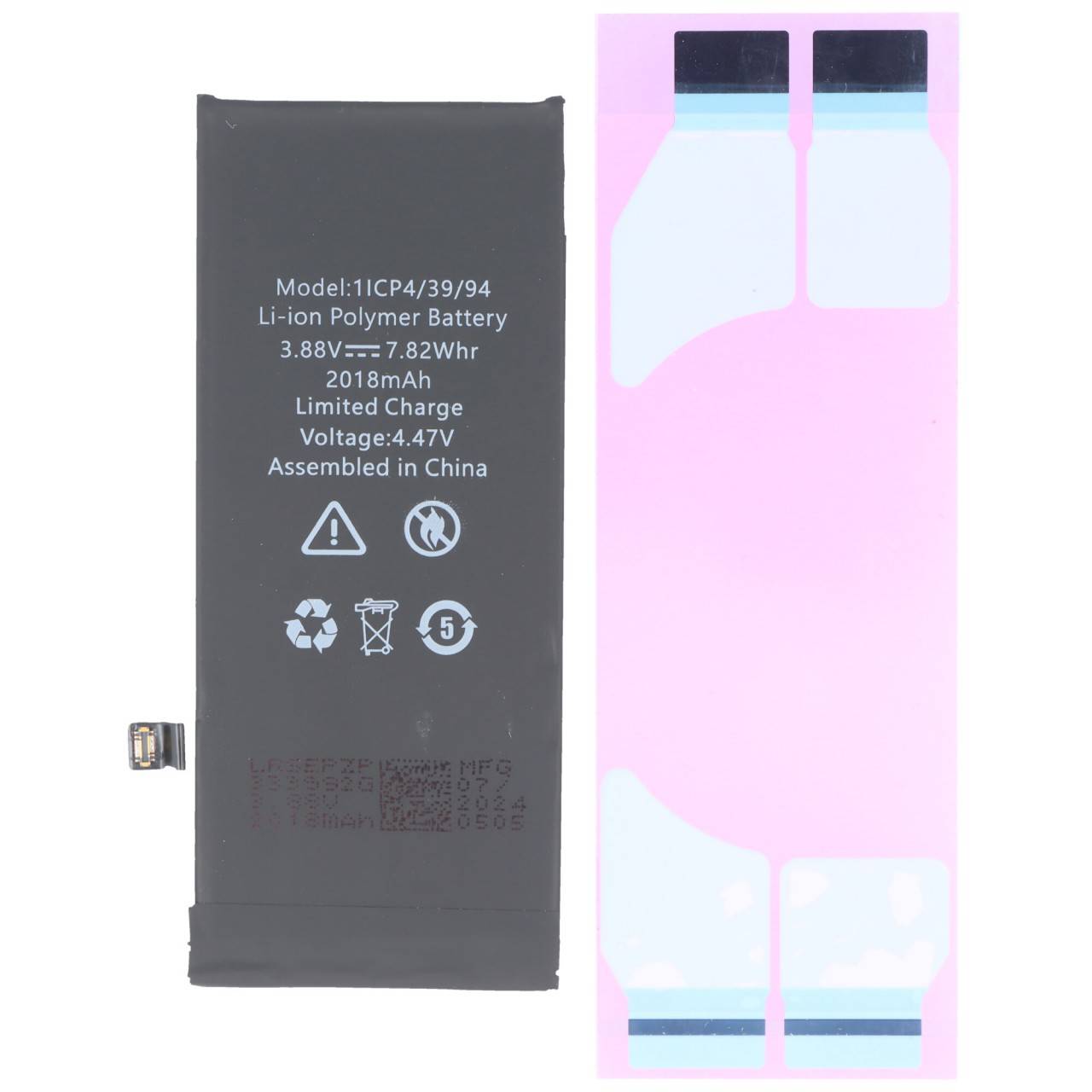 Batterie adaptée pour Apple iPhone SE 2022, Li-Polymer, 3.88V, 2018mAh, 7.8Wh, sans outils-0