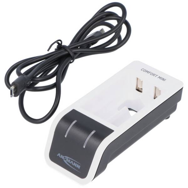 Chargeur rapide Ansmann Comfort Mini pour 1 à 2 piles NiMH Micro AAA, Mignon AA, entrée USB