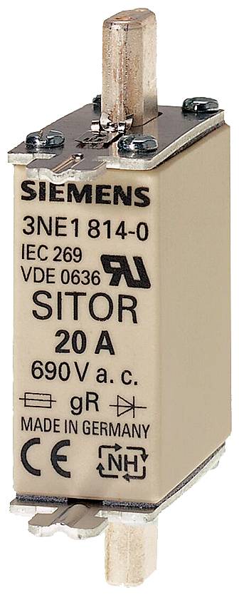 Siemens 3NE18020 Cartouche-fusible avec afficheur de sécurité mécanique Adapté pour (fusibles) Taille de fusible 000 - 4-0