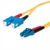 TELEGÄRTNER Câble adaptateur duplex 9/125 OS2, 1x SC Duplex - 1x LC Duplex, jaune, 3 m